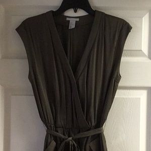 Olive Green Silk Jumpsuit/Romper